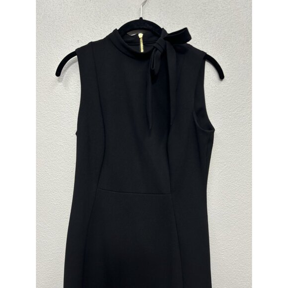Calvin Klein Sheath Dress Size 4 Black Sleeveless Wedding Guest Career - Picture 3 of 5